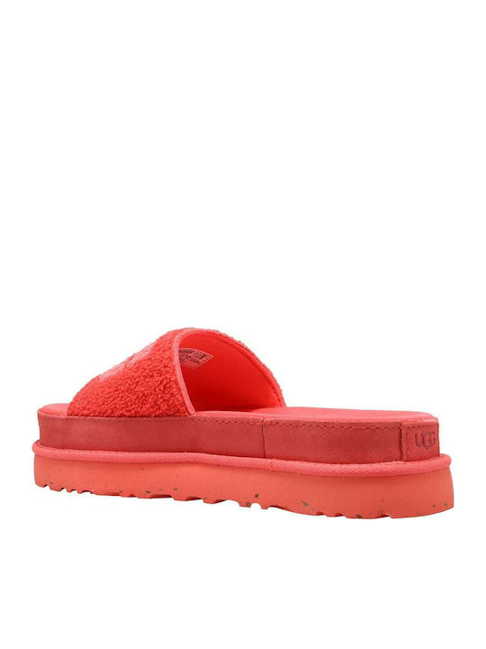 Laton Slide Hibiscus Slides με Πλατφόρμα σε Κόκκινο Χρώμα