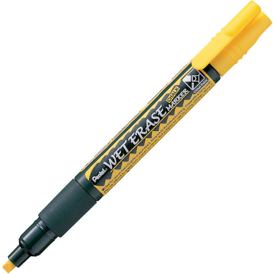 Pentel Wet Erase Chalk Marker Μαρκαδόρος Κίτρινος Μαυροπίνακα Υγρής Κιμωλίας για Γυαλί