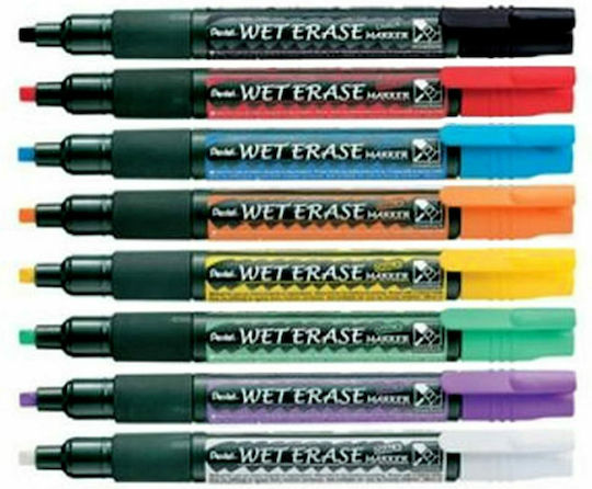Pentel Wet Erase Chalk Marker Μαρκαδόρος Λευκός Μαυροπίνακα Υγρής Κιμωλίας για Γυαλί