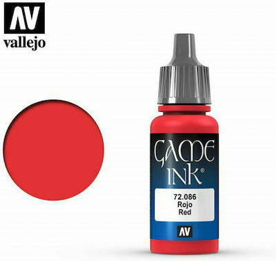 Acrylicos Vallejo Game Ink Model Making Paint Red 17ml 72.086