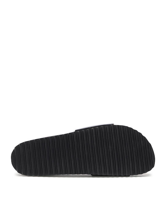 Leather Women's Flat Sandals in Black Color