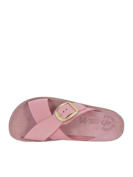 Misty Leather Women's Flat Sandals Anatomic Flatforms in Pink Color