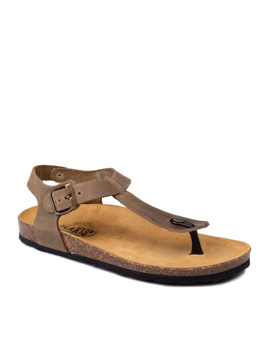 Plakton Bali Δερμάτινα Ανατομικά Σανδάλια KAKI Plakton Bali Δερμάτινα Ανατομικά Σανδάλια KAKI