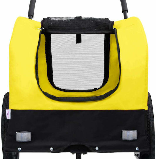 vidaXL Fahrradanhänger für Hunde Gelb L143xB63.5xH103cm.