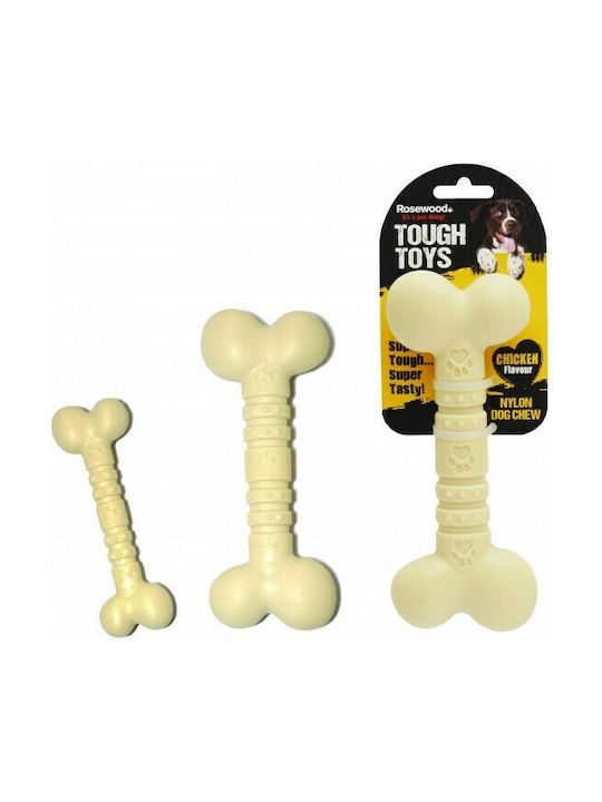 Rosewood Tough Toys Chicken Flavor Παιχνίδι Κόκκαλο Μασητικό 21εκ. Μπεζ