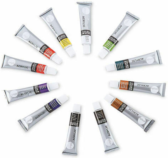 Daler Rowney Painting Set Acrylic Tempera Paint Set 12x12ml 31x23cm 25pcs