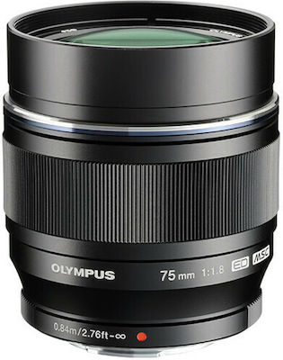 Olympus Crop Camera Lens M.Zuiko Digital ED 75mm F1:8 Telephoto for Micro Four Thirds (MFT) Mount Black