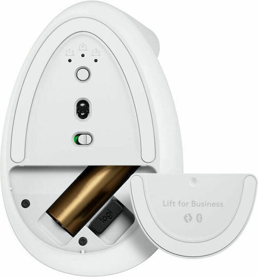 Logitech Lift for Business Ασύρματο Εργονομικό Bluetooth Vertical Ποντίκι Off-White
