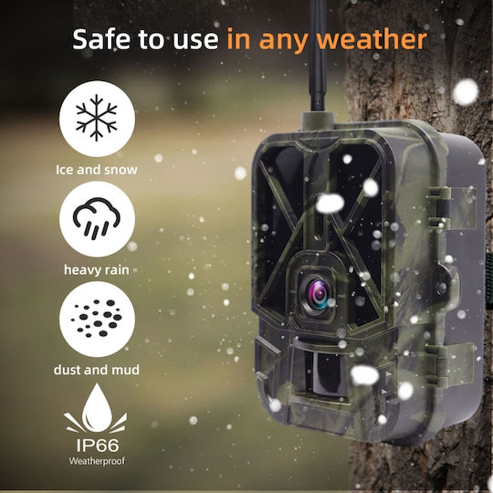 Suntek HC-940 Pro Li Waterproof Hunting Camera Night Vision with Motion Detection Μπαταρία 10000mAh/4G/4K/Live Video με Εφαρμογή/108°