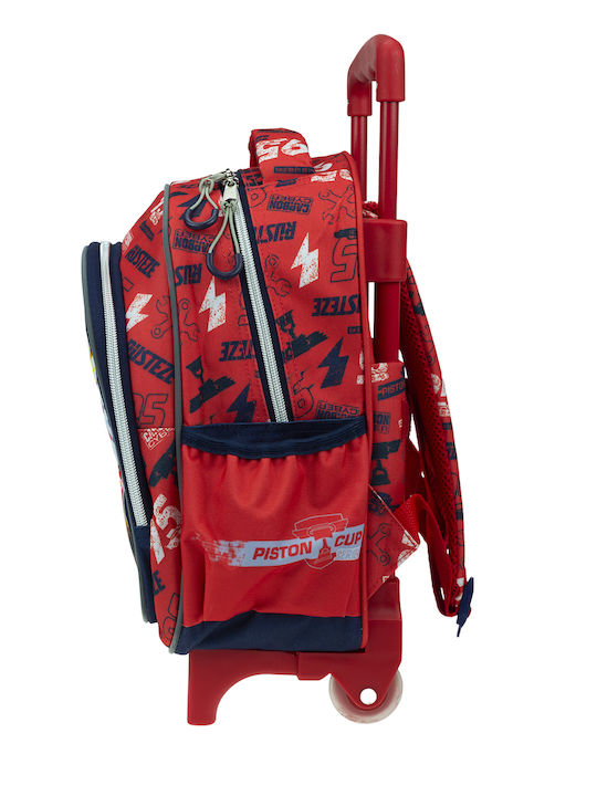 Gim Cars Double Vision School Bag Trolley Kindergarten Red with Water Bottle Holder 12Liters 2022