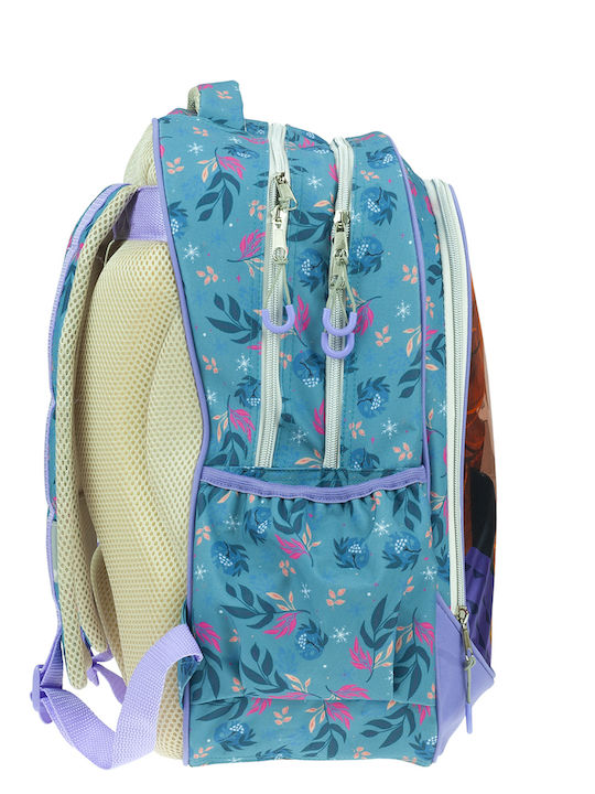 Gim Frozen School Bag Backpack Elementary, Elementary Light Blue with Water Bottle Holder 27Liters