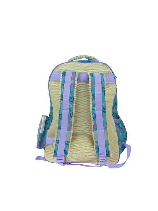 Gim Frozen School Bag Backpack Elementary, Elementary Light Blue with Water Bottle Holder 27Liters