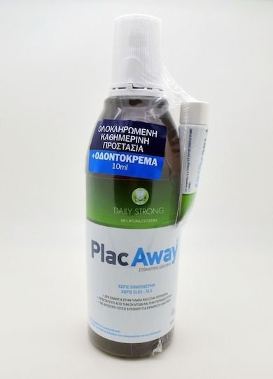 PlacAway Daily Care Strong 500ml & Подарък Паста за зъби PlacAw Вода за уста