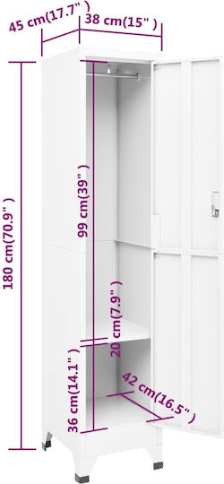 Dulap Metalic cu 5 Dulapuri 38x45x180cm