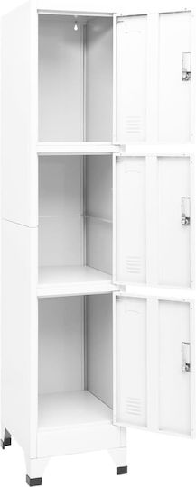 Шкаф Метал с 3 шкафчета White 38x45x180бр
