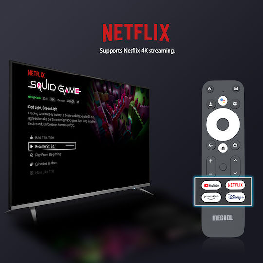Mecool Smart TV Stick KD3 4K UHD με Bluetooth / Wi-Fi / HDMI και Google Assistant