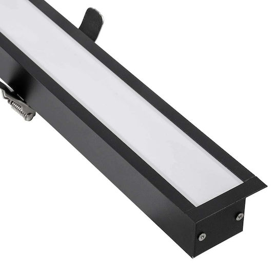 GloboStar Luca Commercial Linear Recessed LED Ceiling Light 54W Warm White IP20 Dimmable L121.5xD5xH4cm