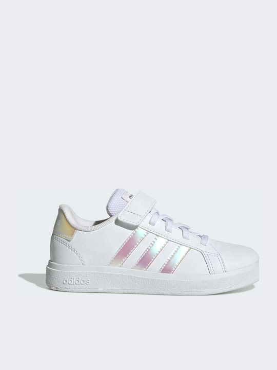 Grand Court 2.0 EL K Kids Sneakers with Hook & Loop Closure Cloud White / Iridescent