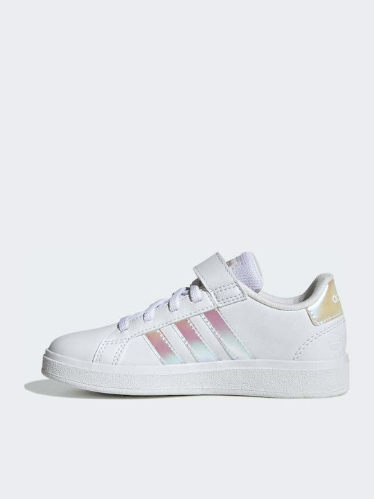 Grand Court 2.0 EL K Kids Sneakers with Hook & Loop Closure Cloud White / Iridescent
