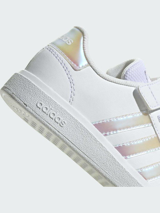 Grand Court 2.0 EL K Kids Sneakers with Hook & Loop Closure Cloud White / Iridescent