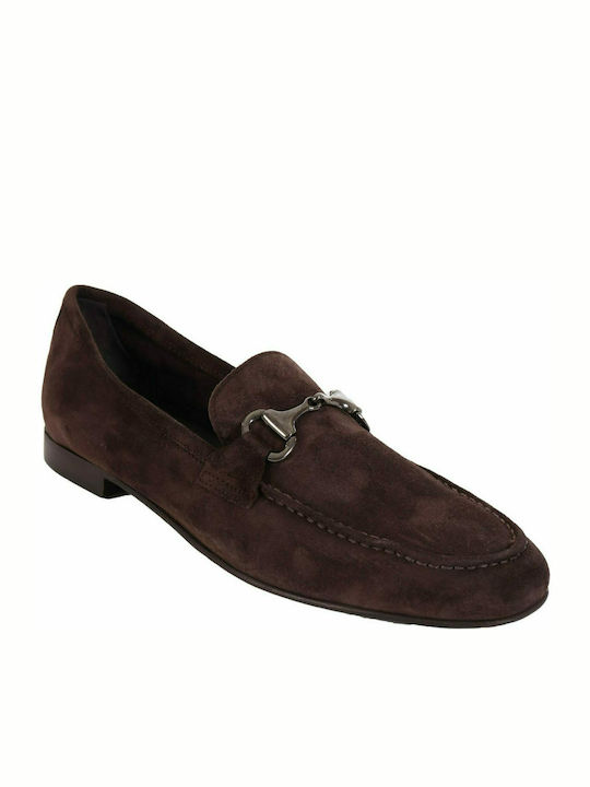 Sandro Ferri Suede Ανδρικά Loafers σε Καφέ Χρώμα