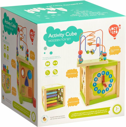 Lucy & Leo Formensortierspiel Aktivitätswürfel Uhr aus Holz für 36++ Monate