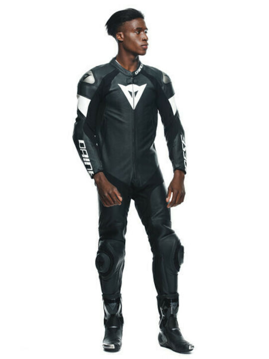 Dainese Tosa 1 Men's Leather Motorcycle Riding Suit Black/White
