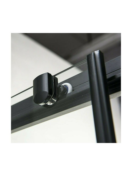 Devon Flow Corner Entry Καμπίνα Ντουζιέρας με Συρόμενη Πόρτα 100x70x195cm Clean Glass Black Matt