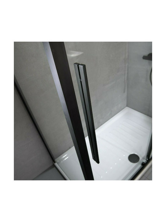 Devon Flow Corner Entry CF110120C-400 Cabin for Shower with Sliding Door 110x120x195cm Clean Glass Black Matt