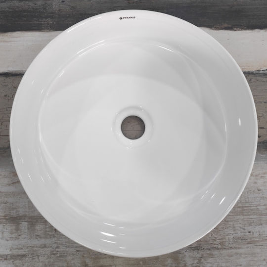 Pyramis Dirki Deasupra Blatului Chiuvetă Porțelan 35.5x35.5x12cm Alb