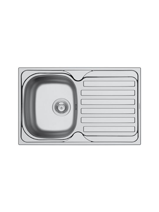 Maidtec Derby 1B 1D Ένθετος Νεροχύτης Inox Σατινέ Μ79xΠ50cm Ασημί