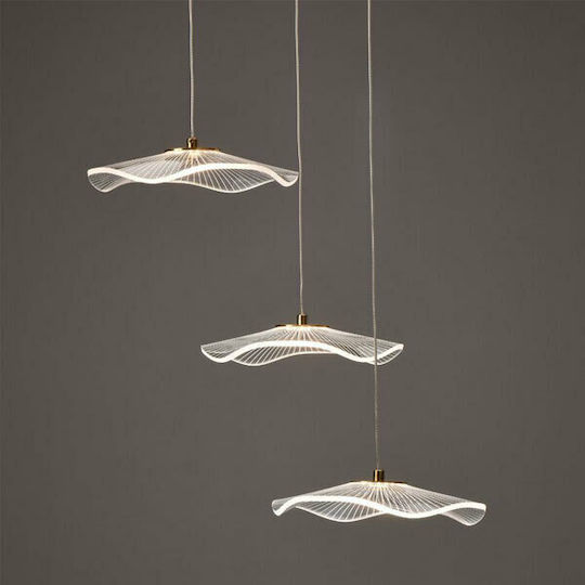 Aca Ninfea LED Κρεμαστό Φωτιστικό Χρυσό 43x43x210εκ. Aca Ninfea LED Κρεμαστό Φωτιστικό Χρυσό 43x43x210εκ.