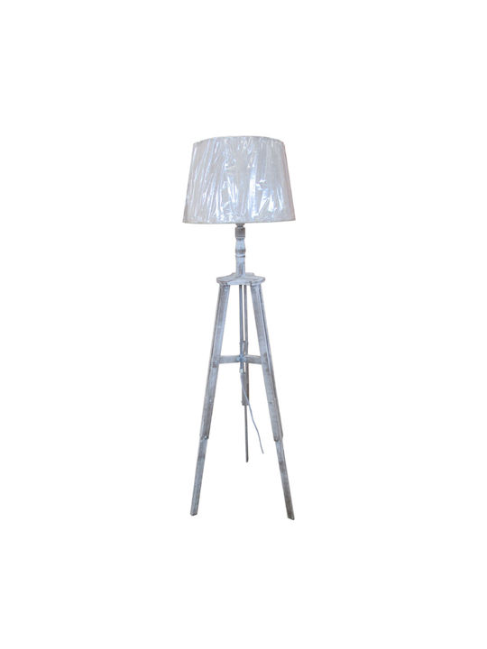 Inart Vintage Φωτιστικό Δαπέδου Υ150xΜ40εκ. με Ντουί για Λαμπτήρα E27 Λευκό