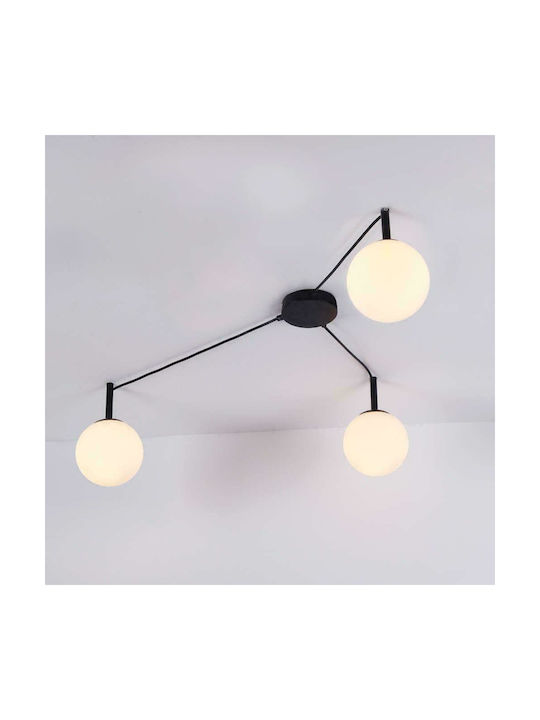 Aca Tiramolla Ceiling Mount Light 78cm Black with Socket E14