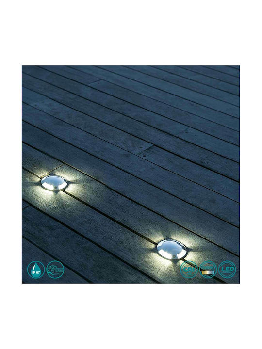 Faro Barcelona Keenan Spot Floor Lamp LED 1W with Cold White Light IP67 Silver