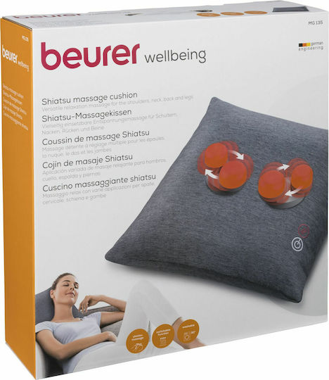 Beurer MG 135 Pillow Massage Shiatsu for the Neck with Heating Function Gray