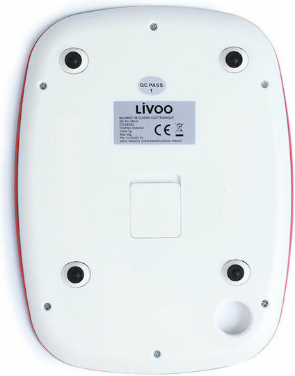 Livoo Ψηφιακή Ζυγαριά Κουζίνας έως 5kg Κόκκινη