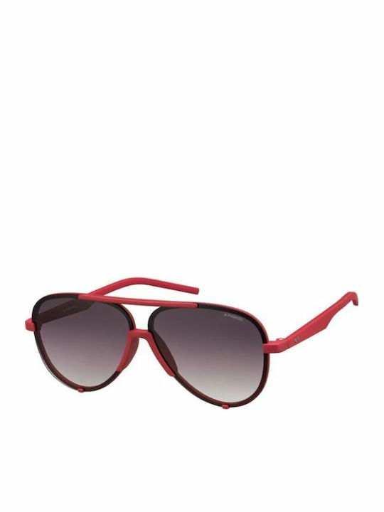 Polaroid Men's Sunglasses with Red Frame and Gray Gradient Polarized Lens PLD6017/S ABA/8W
