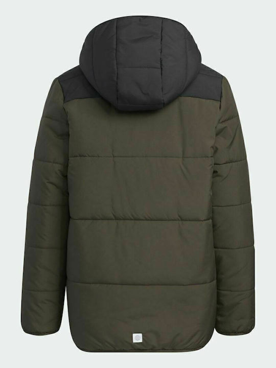Kids' Sports Jacket Long with Hood Khaki Performance