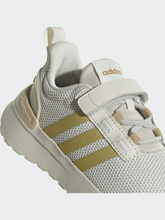 Racer Tr Kids Sports Shoes Running with Hoop & Loop Closure Aluminium / Gold Metallic / Magic Beige