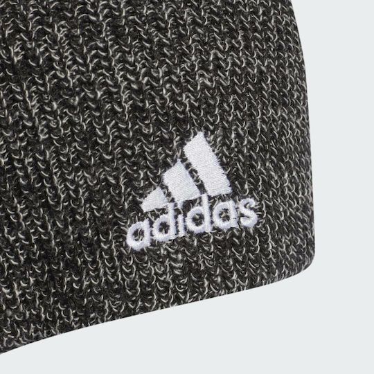 Performance Melange Woolie Beanie Beanie Unisex Σκούφος με Rib Πλέξη σε Μαύρο χρώμα