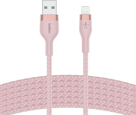Belkin BoostCharge Braided USB-A to Lightning Cable Pink 2m (CAA010bt2MPK)