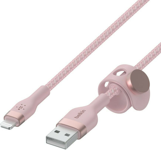 Belkin BoostCharge Braided USB-A to Lightning Cable Pink 2m (CAA010bt2MPK)