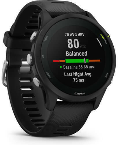 Garmin Forerunner 255 Music 46mm Waterproof Smartwatch with Heart Rate Monitor (Black)