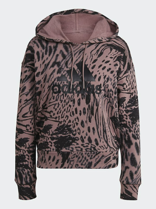 Future Icons Langes Damen Sweatshirt French Terry mit Kapuze Braun