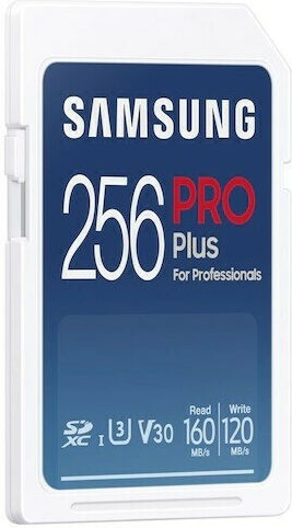 Samsung Pro Plus SDXC 256GB U3 V30 UHS-I 160MB/s с USB четец
