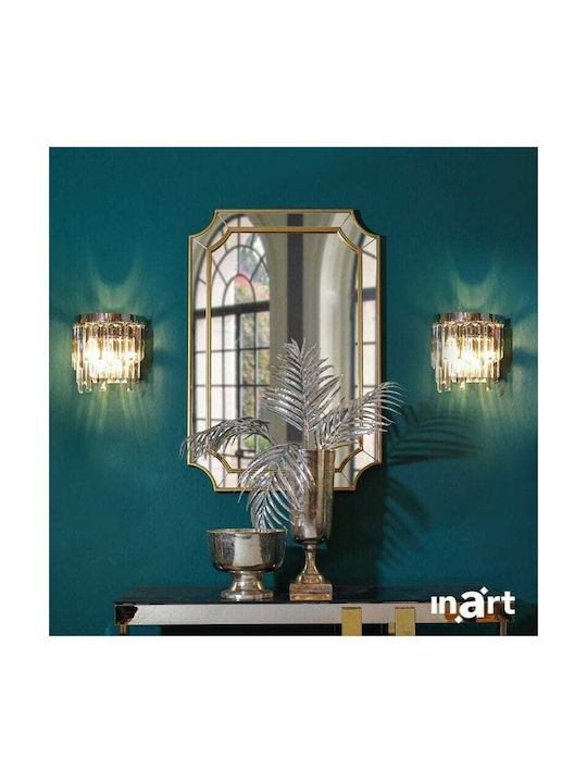 Inart Modern Leuchte Wand mit Fassung E14 Silber 26x26x13cm