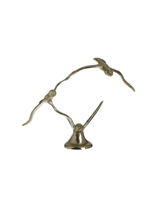 Inart Decorative Bird made of Metal in Gold 38x18x32cm 1pcs