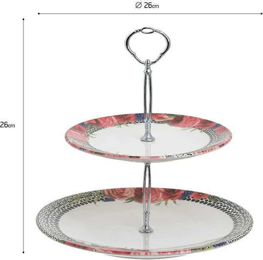 Inart Κεραμική Εταζέρα 2 Ορόφων Πολύχρωμη Ø26xY26cm Inart Κεραμική Εταζέρα 2 Ορόφων Πολύχρωμη Ø26xY26cm