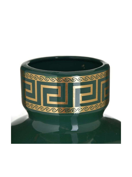 Inart Vază Decorativă Ceramică Meandru Green-Gold 14x14x30cm 1buc